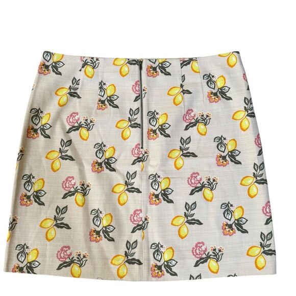 Loft Outlet textured cotton blend Beige Lemon Skirt size 14 - Picture 3 of 8
